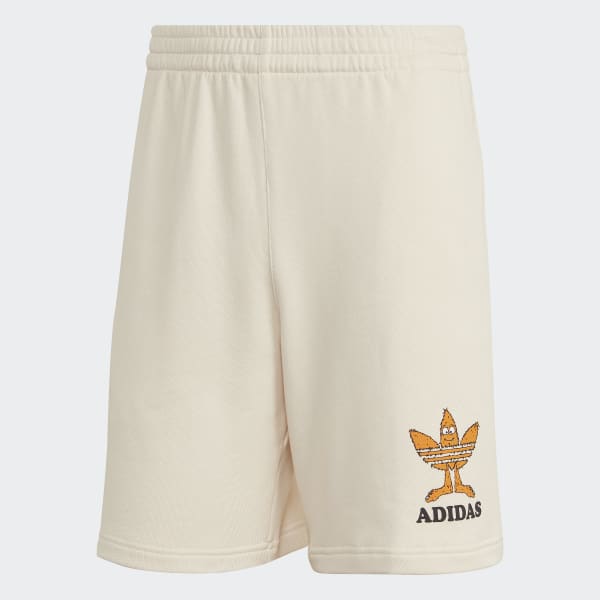 Beige Graphic Fun Shorts VS056