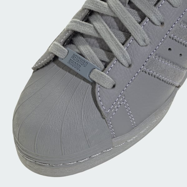 Customised adidas superstars grey feather shop
