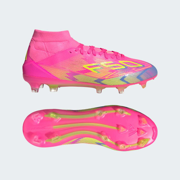 Rosado Zapatos de futbol F50 Pro Mid Terreno Firme
