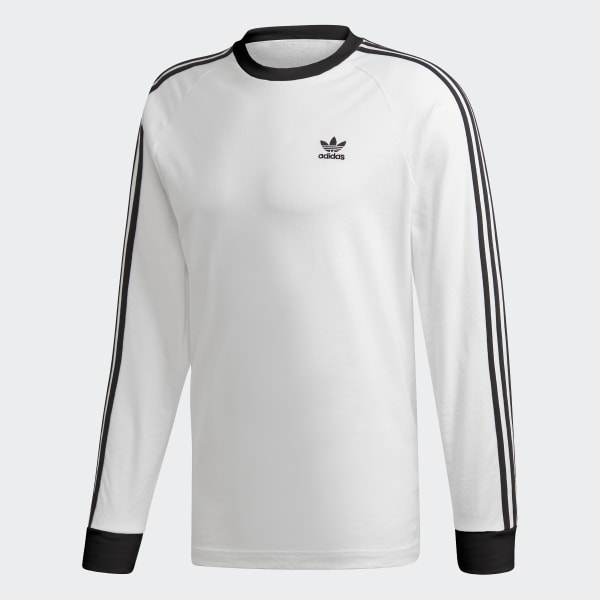 adidas originals adicolor long sleeve football jersey in white