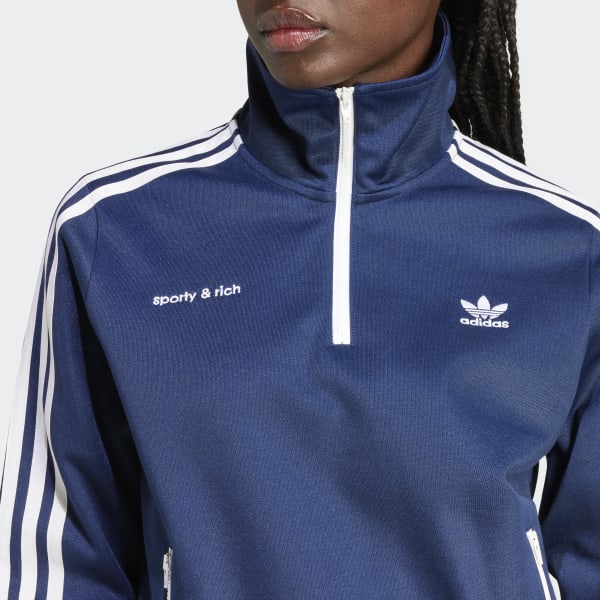 希少デザイン アディダス 刺繍センターロゴ ハーフジップ トラック