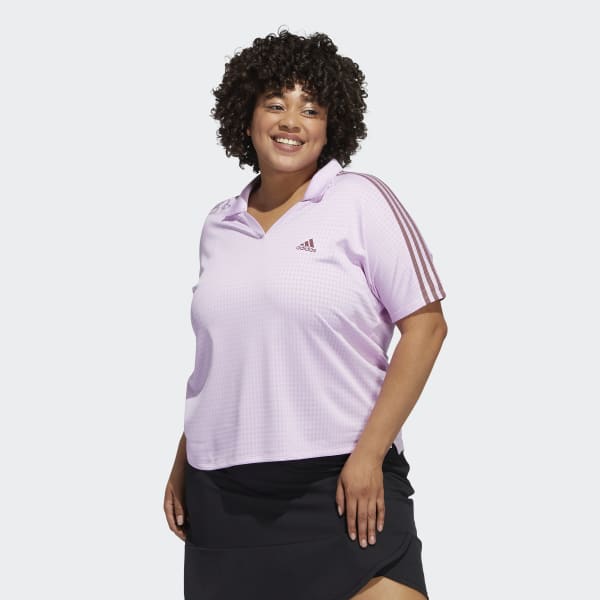 Purple 3-Stripes Polo Shirt (Plus Size)
