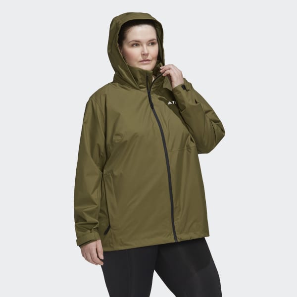 Green Terrex Multi RAIN.RDY Two-Layer Rain Jacket (Plus Size) T6704