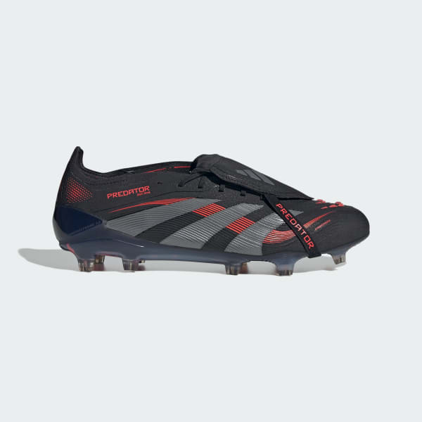 Black Predator Elite Fold-Over Tongue Firm Ground Boots