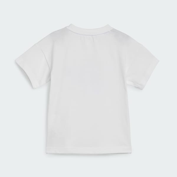 White Essentials Allover Print Tee Set Kids