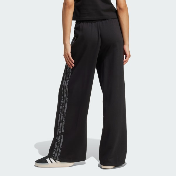 Animal Print 3-Stripes Open Hem Pants