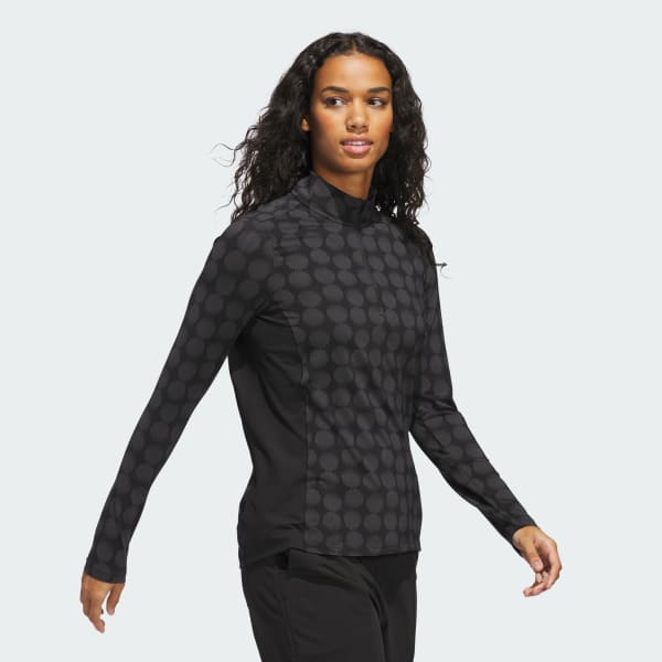 cierna Ultimate365 Printed Quarter-Zip Mock Polo Shirt