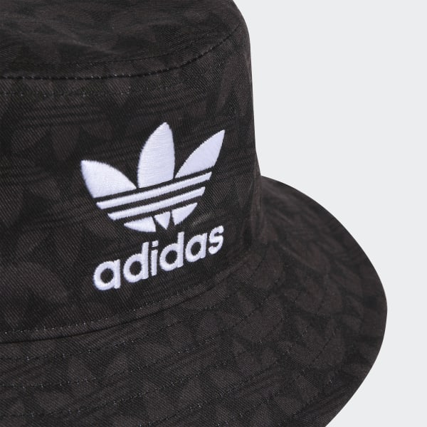 Negro Gorro Pescador Estampado Monograma