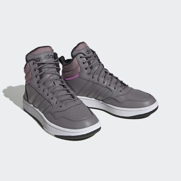 Γκρι Hoops 3.0 Mid Lifestyle Basketball Classic Fur Lining Winterized Shoes