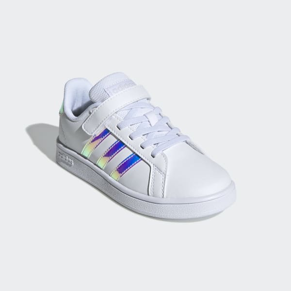 adidas grand court white iridescent