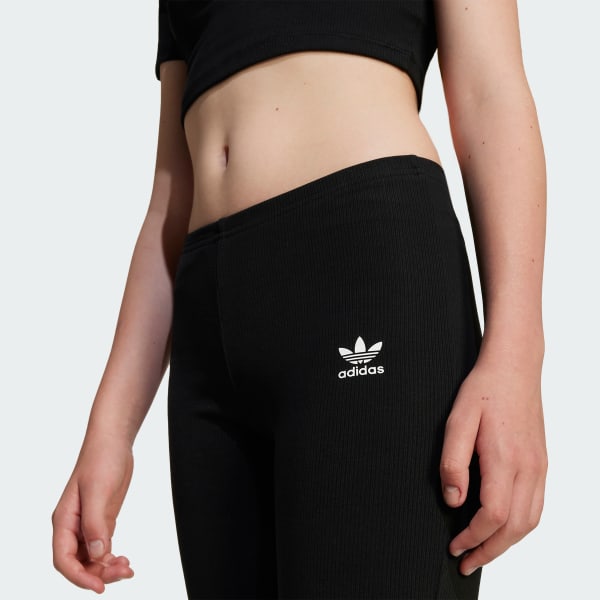 Adidas Originals Big Girls Ribbed Flared Pants Black Size XL