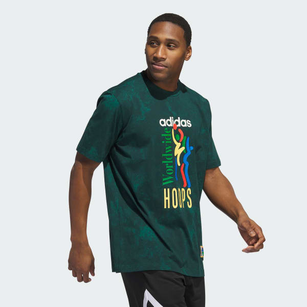 Verde Polo Estampado Worldwide Hoops