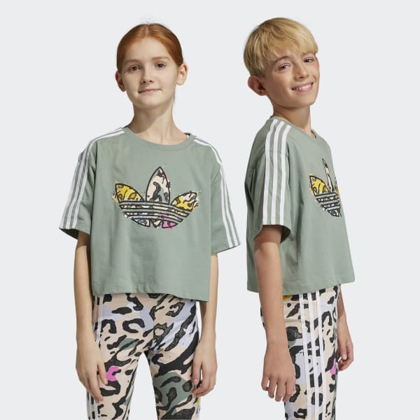 Gron Animal Print Crop Tee