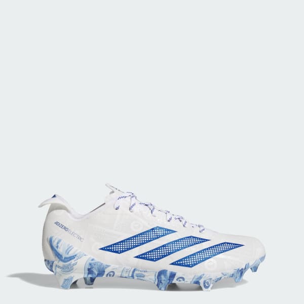 White Adizero Electric II SMU American Football Cleats