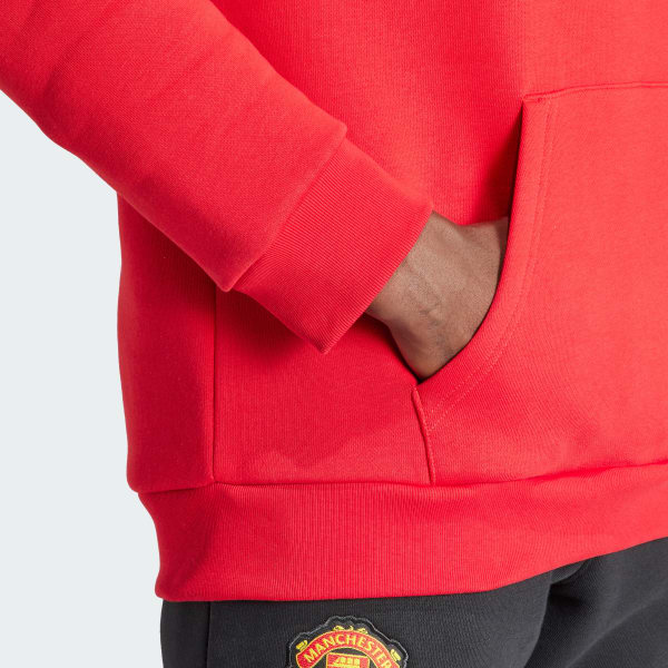 adidas Manchester United Essentials Trefoil Hoodie Red adidas