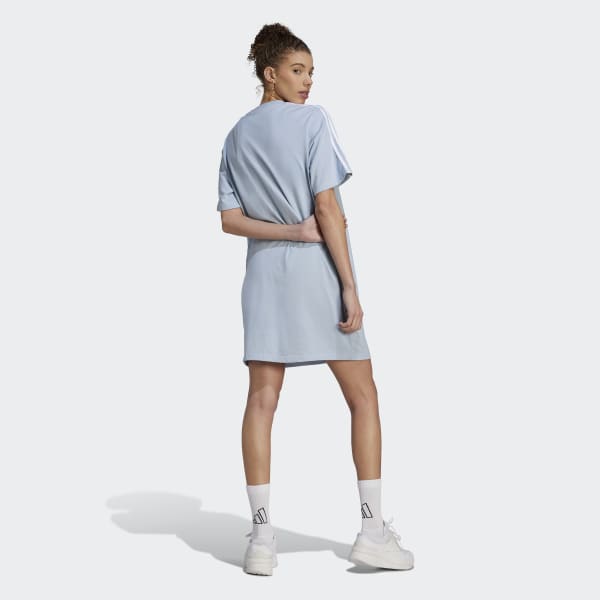adidas Essentials 3-Stripes Single Jersey Boyfriend Tee Dress - Blue ...