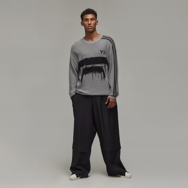 【Adidasコリア】 Y-3 Graphic Knit Crew Sweater adidas Y-3 Graphic Knit Crew Sweater - Grey | adidas Türkiye