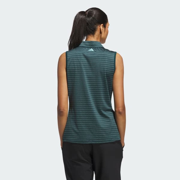 Verde Ultimate365 Polo senza maniche a righe jacquard