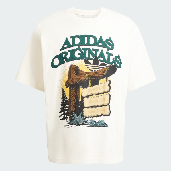 ★ adidas★ OG CAMP TEE KD6245 adidas Originals Camp Graphic Tee - White | Free Shipping