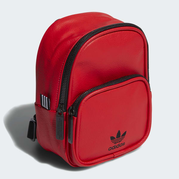 adidas Faux Leather Mini Backpack - Red | adidas US