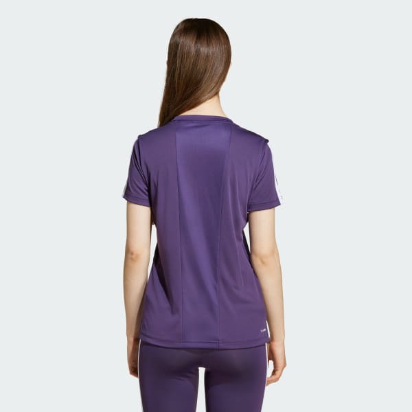 สีม่วง เสื้อยืด Training Essentials 3-Stripes สำหรับเด็ก