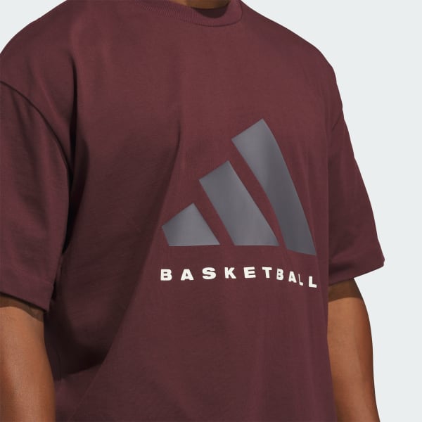 adidas Basketball Tee (Gender Neutral) - Burgundy | Free