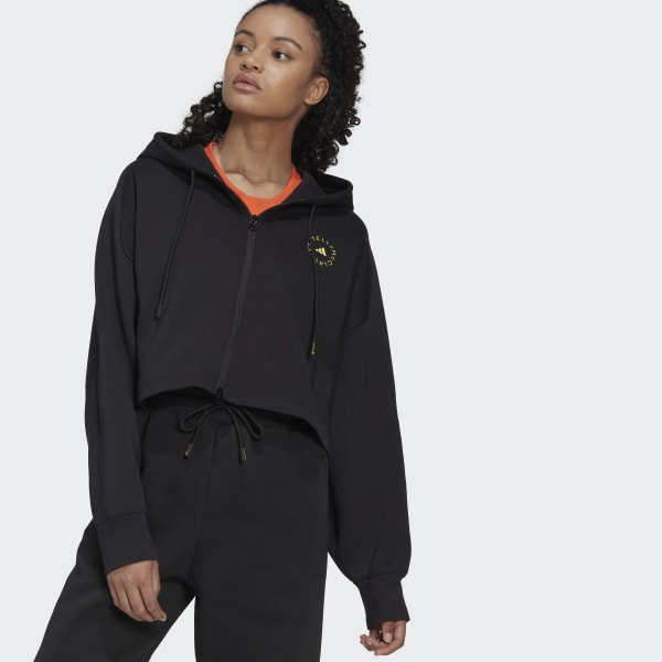 adidas by Stella McCartney Cropped Hoodie - Black, Women's Training