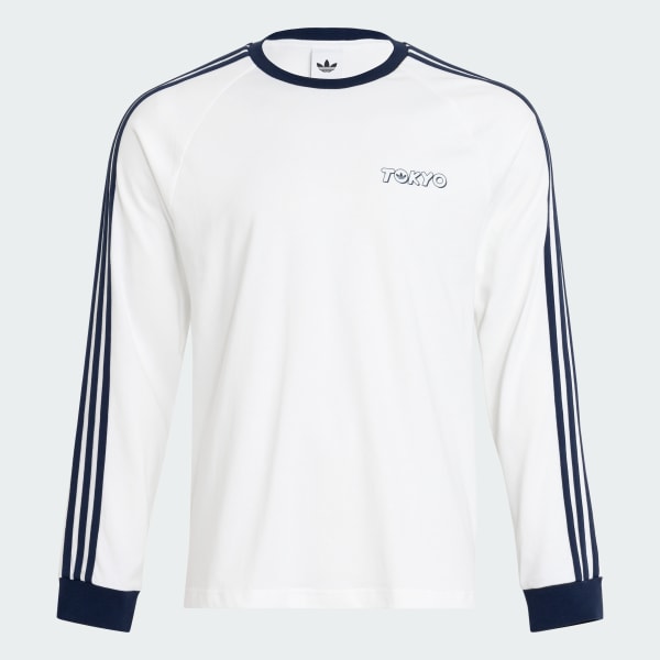 ホワイト TYOカタカナ長袖グラフィックTシャツ
