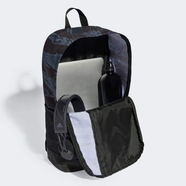 Grey Linear Graphic Backpack