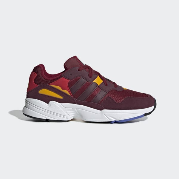 maroon and gold adidas shoes