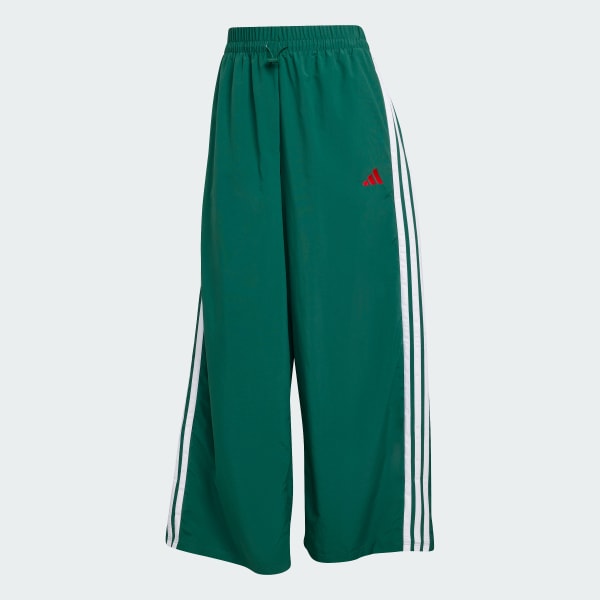 Verde Pants Parachute Essentials Tejidos 3 Franjas