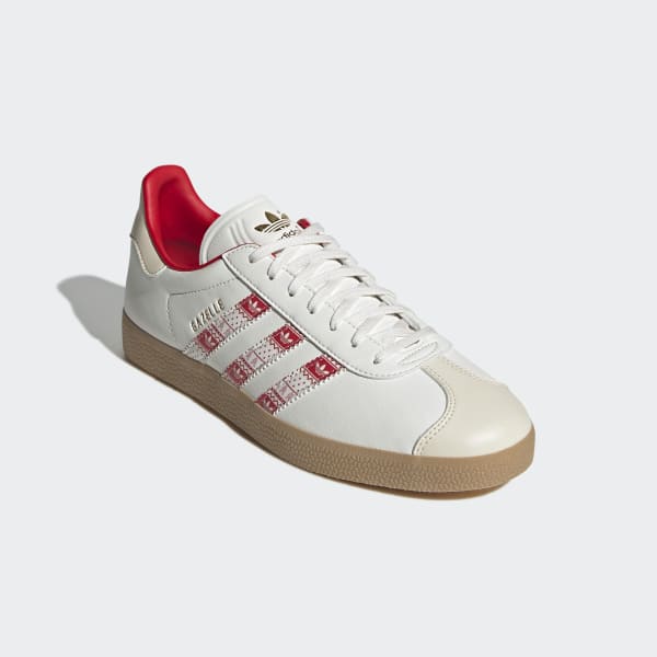 adidas gazelle white and red