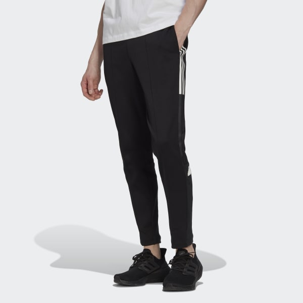 noir Pantalon à revers et 3 bandes