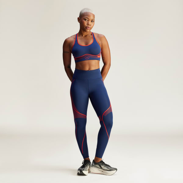 Blauw adidas by Stella McCartney TruePace High Support Sportbeha