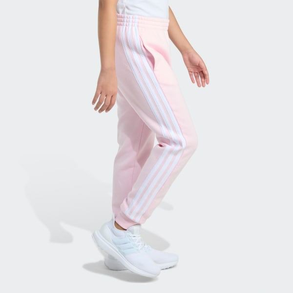 Pink Elastic Waistband 3-Stripe Fleece Jogger

