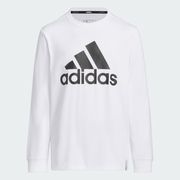 ホワイト キッズ エッセンシャルズ プラス レギュラーフィット ビッグロゴ 長袖Tシャツ