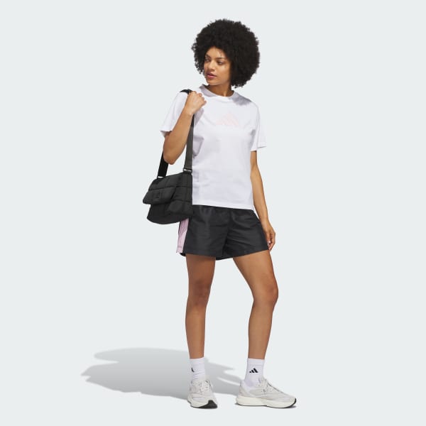 White TEXTURED GINGHAM BIG LOGO GRAPHIC T-SHIRT