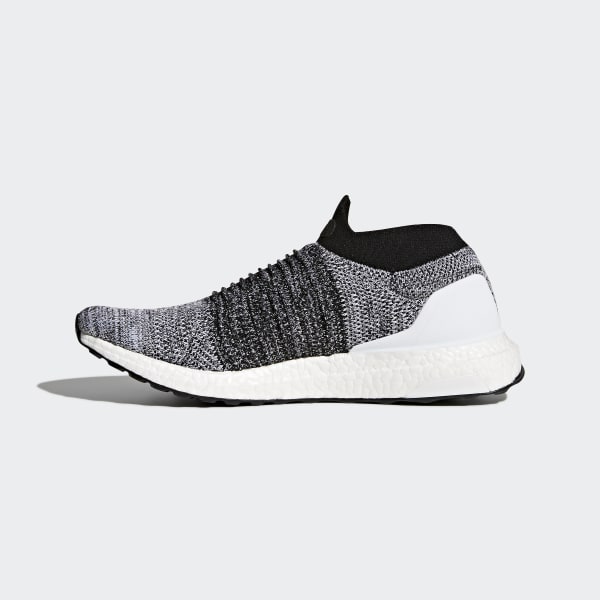 ultra boost laceless black and white