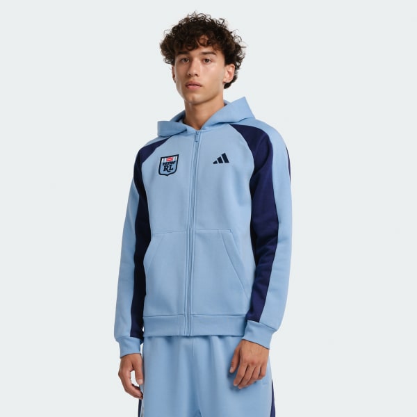 Blue New South Wales Colourblock Full Zip Hoodie - Mens