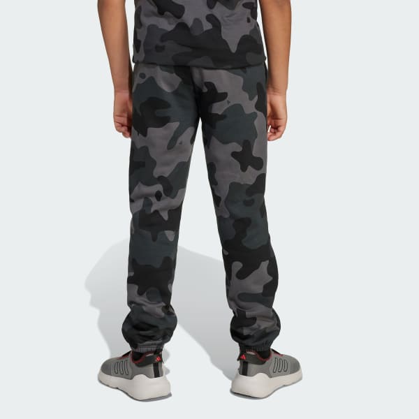 Black Seasonal Essentials Camo Fleece Pant Kids