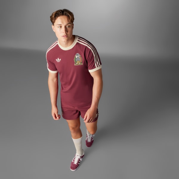 Granate Playera Adicolor Selección Nacional de México 3 franjas