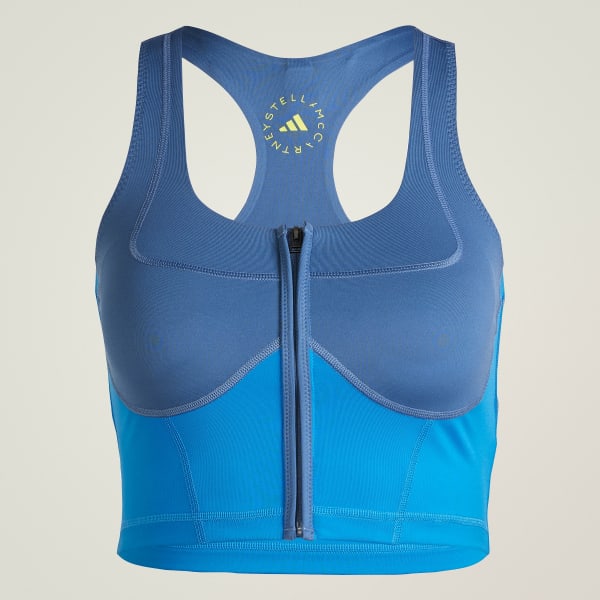 adidas by Stella McCartney Two-Tone Zipped Crop Top - Blue