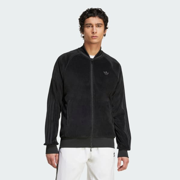 adidas SST Adicolor Velour Track Top - Black | Free Shipping
