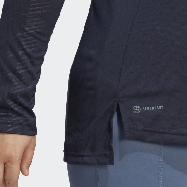Niebieski Terrex Multi Half-Zip Long Sleeve Tee (Plus Size)