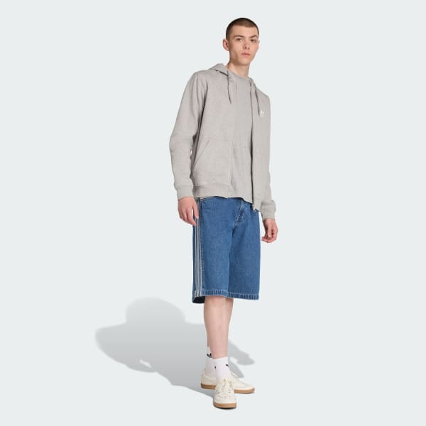 Szary Bluza z kapturem Trefoil Essentials Full-Zip