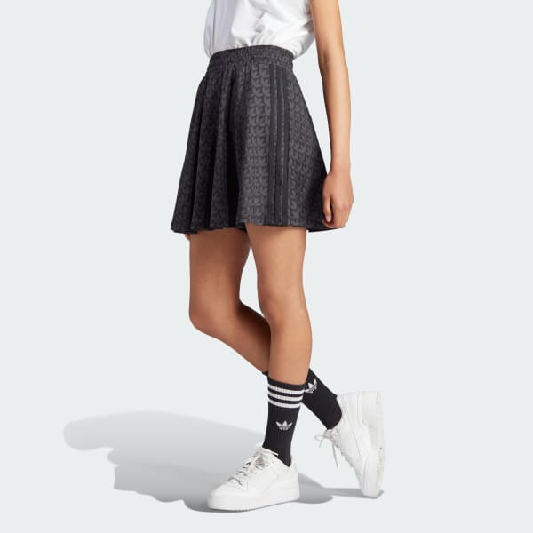 adidas Trefoil Monogram Skirt - Black | Women's Lifestyle | adidas US
