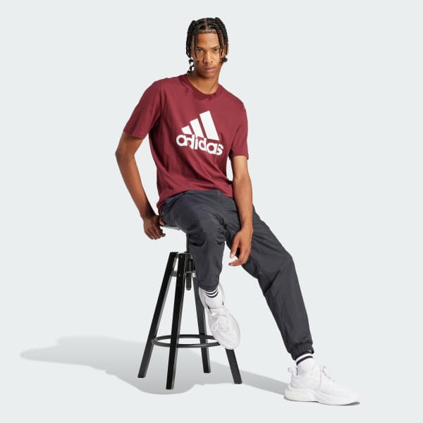 Burgundy Essentials Single Jersey Big Logo Tee