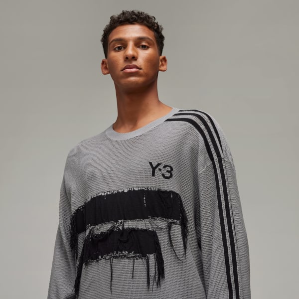 adidas Y-3 Graphic Knit Crew Sweater - Grey | adidas Türkiye