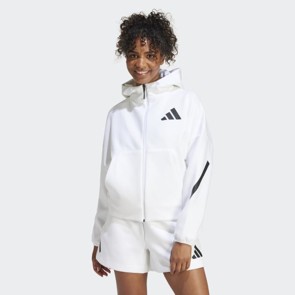 adidas Z.N.E. Full-Zip Kapüşonlu Üst - Beyaz | adidas Türkiye