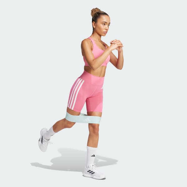 Roze Optime Essentials 3-Stripes Korte Legging